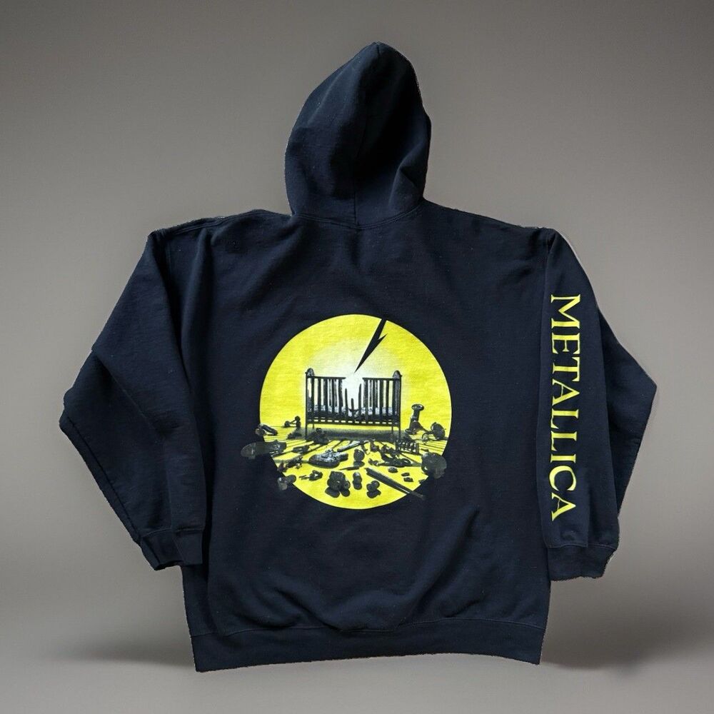 🔥🎸Metallica M72 World Tour Full Zip Hoodie L-XXL Black 72 Seasons Yellow OS